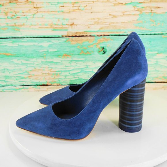 Pour La Victorie Blue Suede Heels - Picture 2 of 8